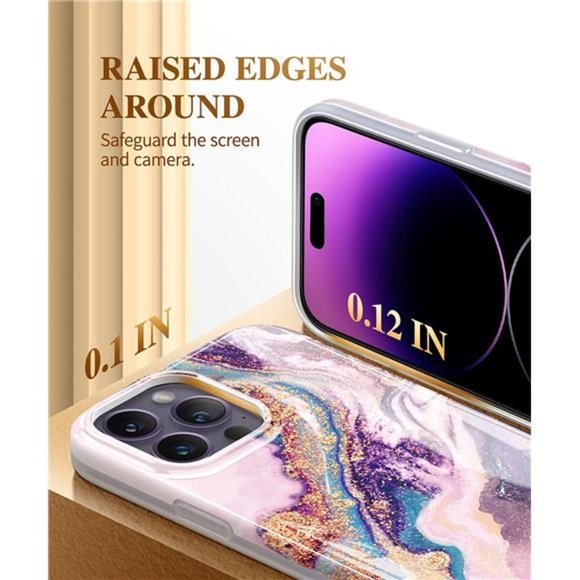 For iPhone 14 Pro Max 6.7in Military Grade Drop Protection Soft TPU Marble Case - Picture 2 of 6